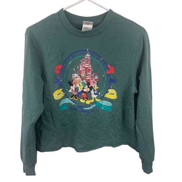 Disney Tops - Authentic Disney Teal Green Blue Long sleeve Crewneck Sweatshirt‎ Size XS